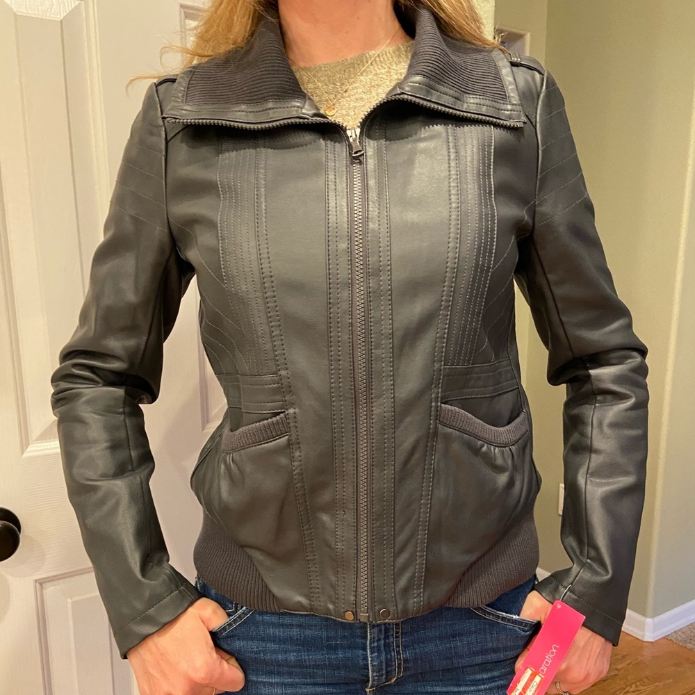 Faux Leather Xhilaration Bomber Jacket